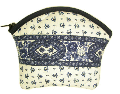 Provencal fabric coin purse (cachemire. raw blue) - Click Image to Close